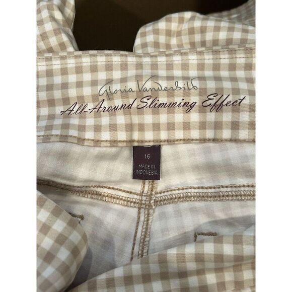 Gloria Vanderbilt All Around Slimming Amanda Shorts Women's Size 16 Plaid - Picture 3 of 5